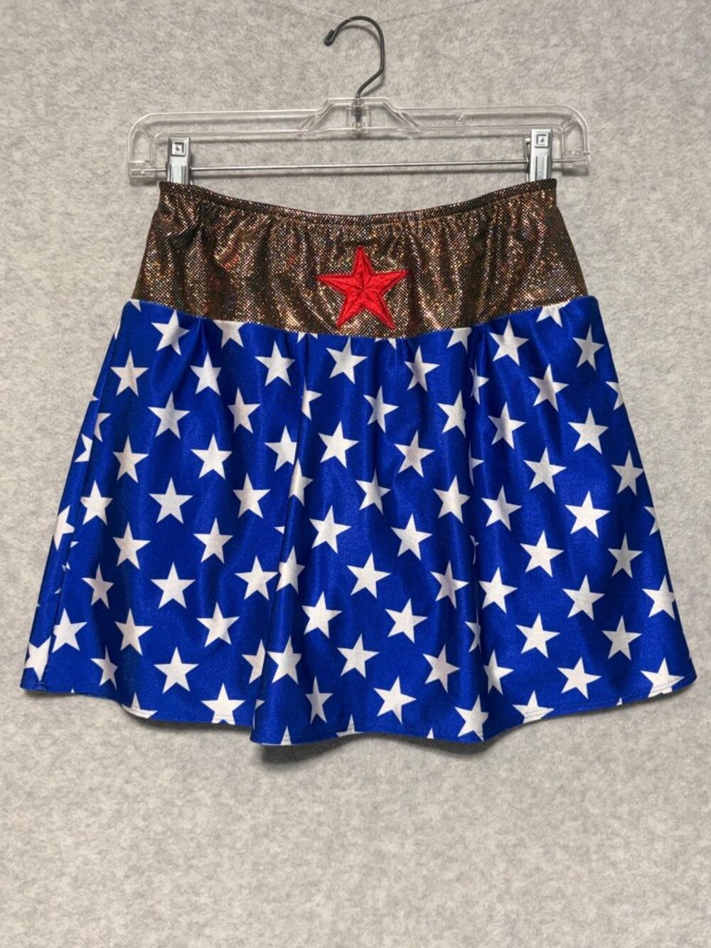 Sparkle Skirts Bolder Running Size Medium Wonder Woman Blue White Stars Gold
